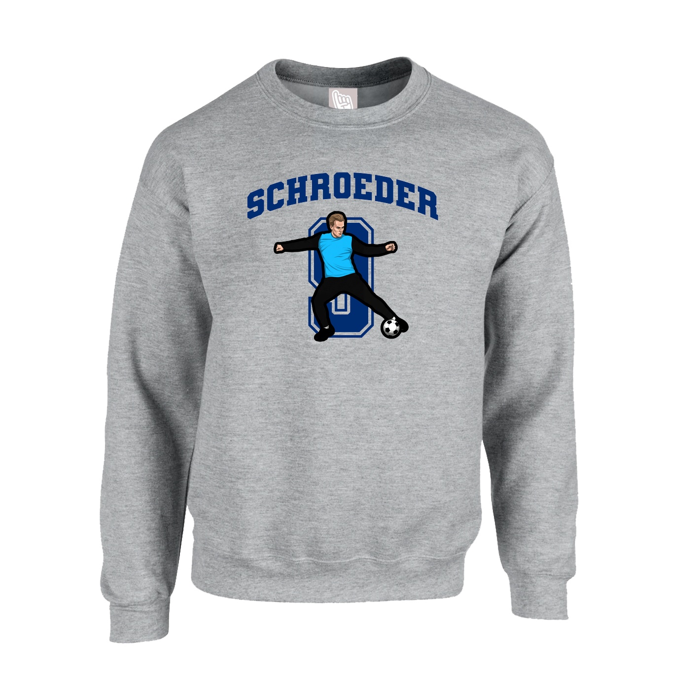 Fleece Crew — Number in Grey