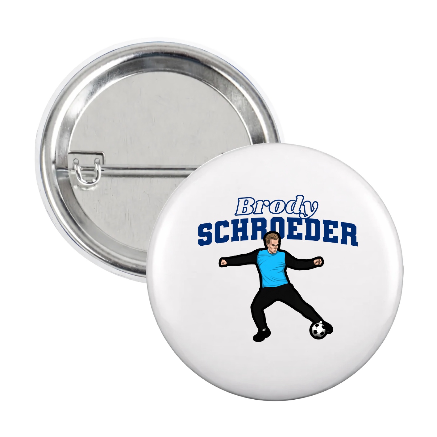 Game Day Button — Name Arch in White
