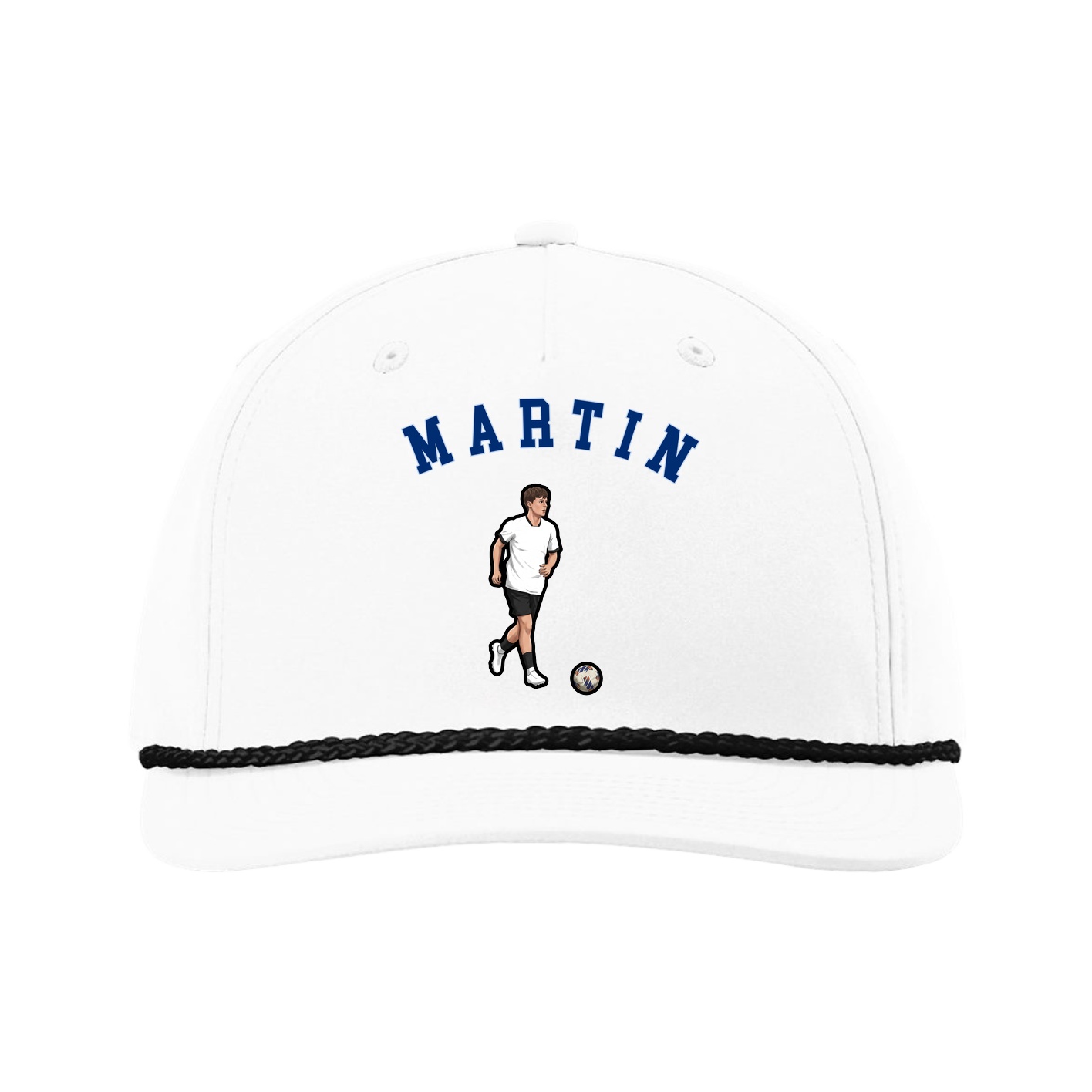 Five-Panel Classic Rope Cap — Shirsey Arch in White