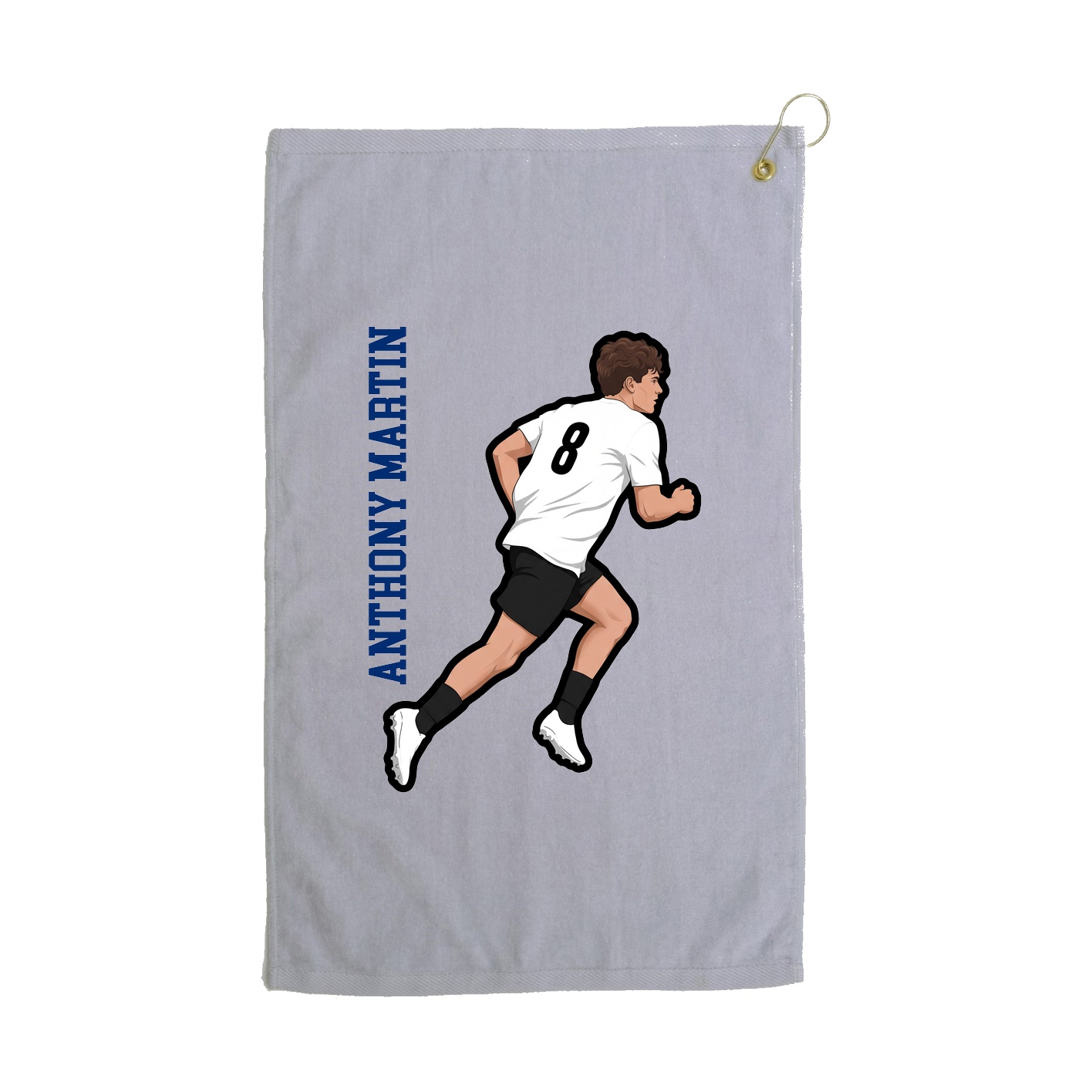 Golf Towel — Name Vertical in Grey