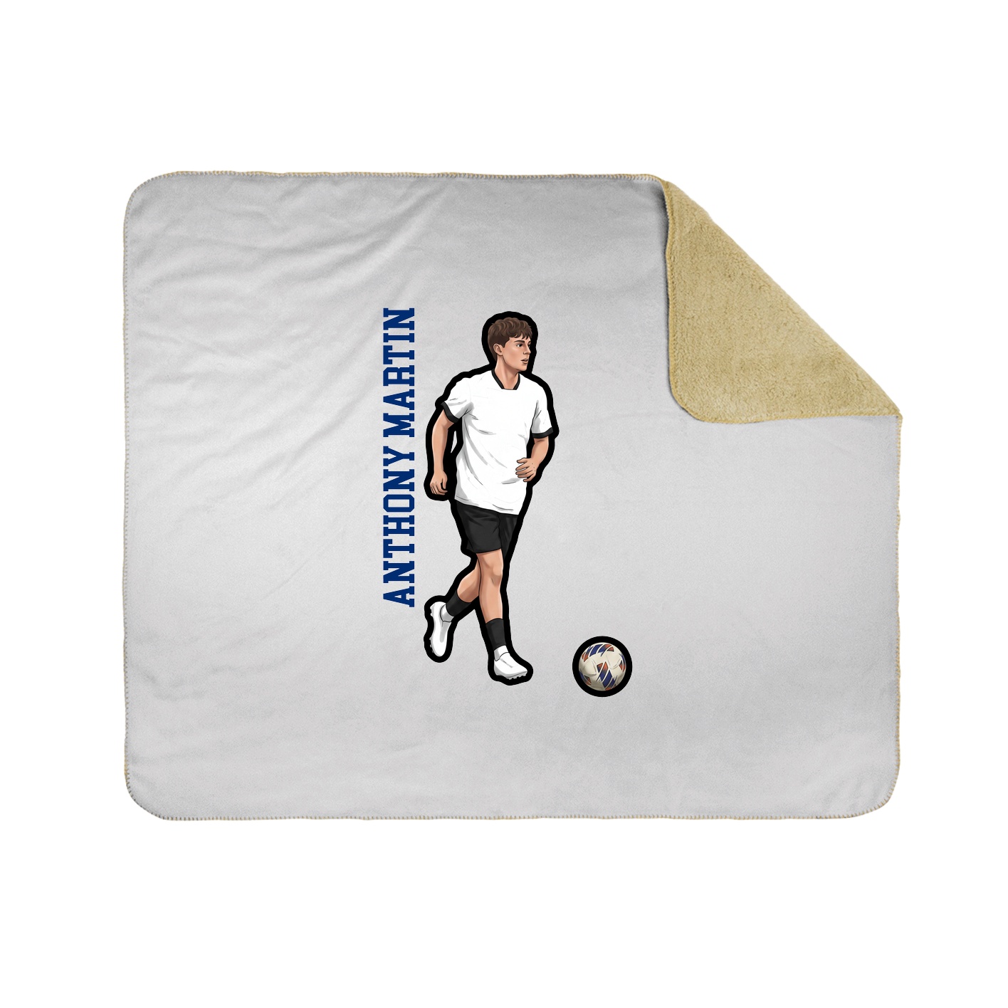 Throw Blanket — Name Vertical in White