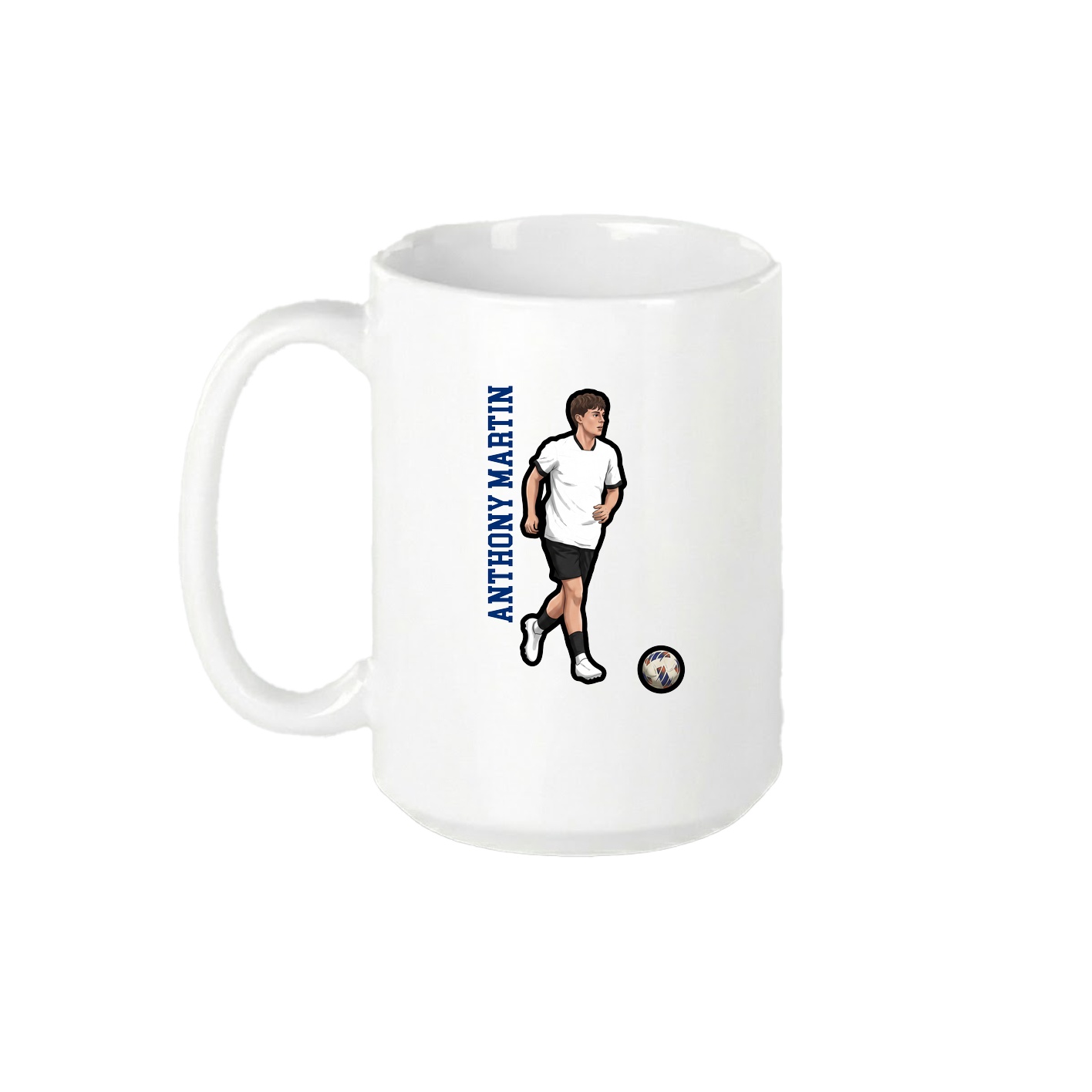 15oz Coffee Mug — Name Vertical in White