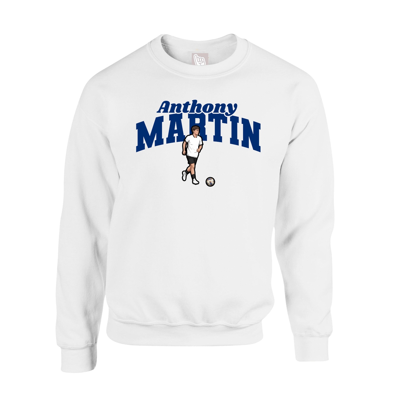 Fleece Crew — Signature Arch in White