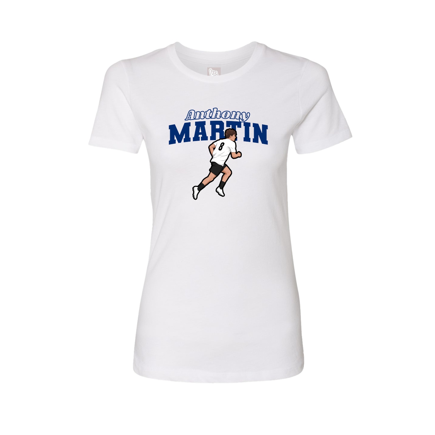 Fitted Women's Tee — Name Arch in White