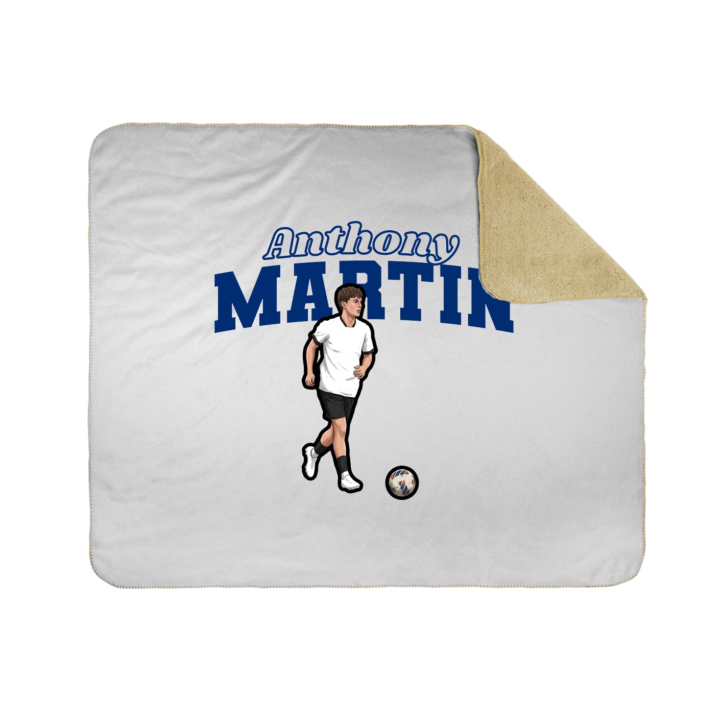 Throw Blanket — Name Arch in White