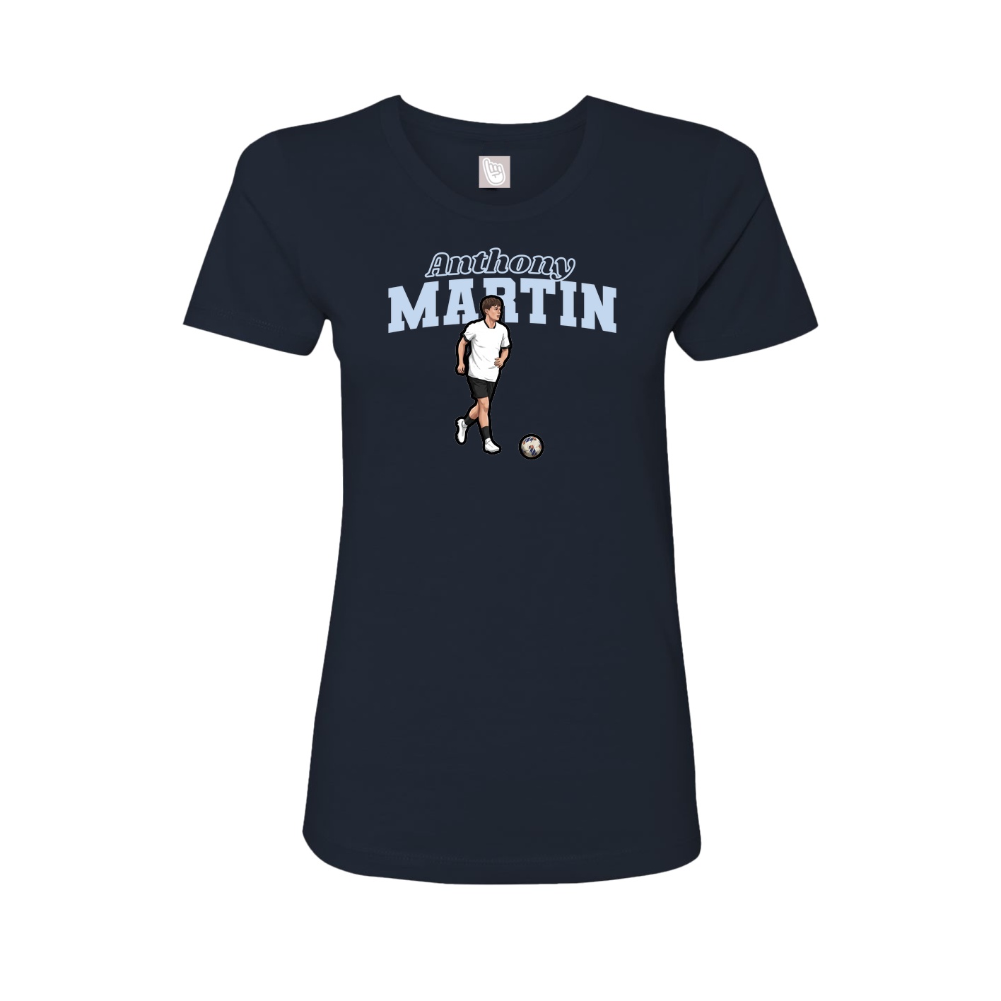Fitted Women's Tee — Name Arch in Navy