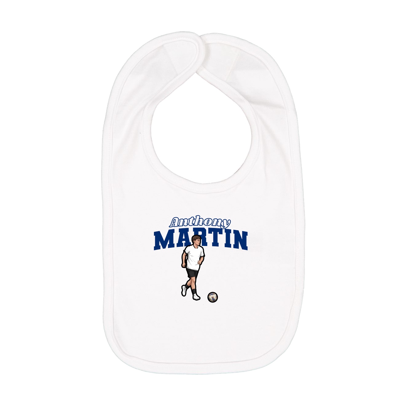 Infant Bib — Name Arch in White