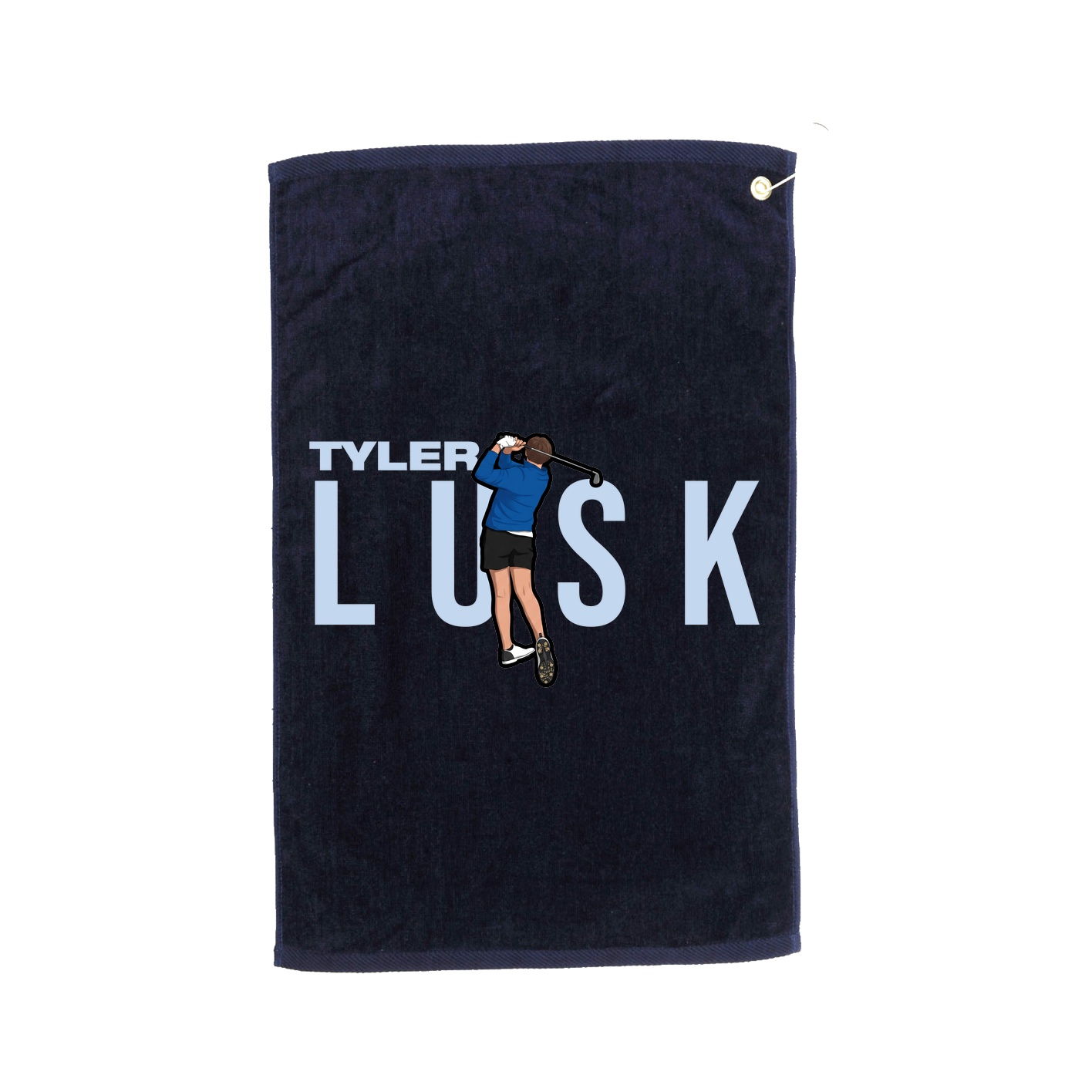 Golf Towel — Player Name in Navy