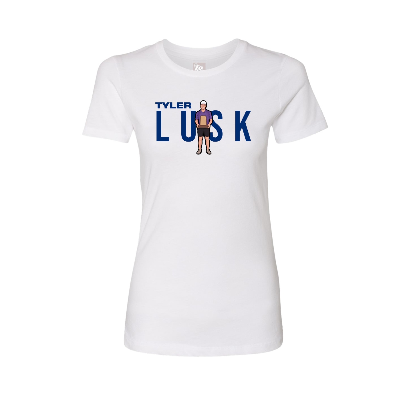 Fitted Women's Tee — Player Name in White