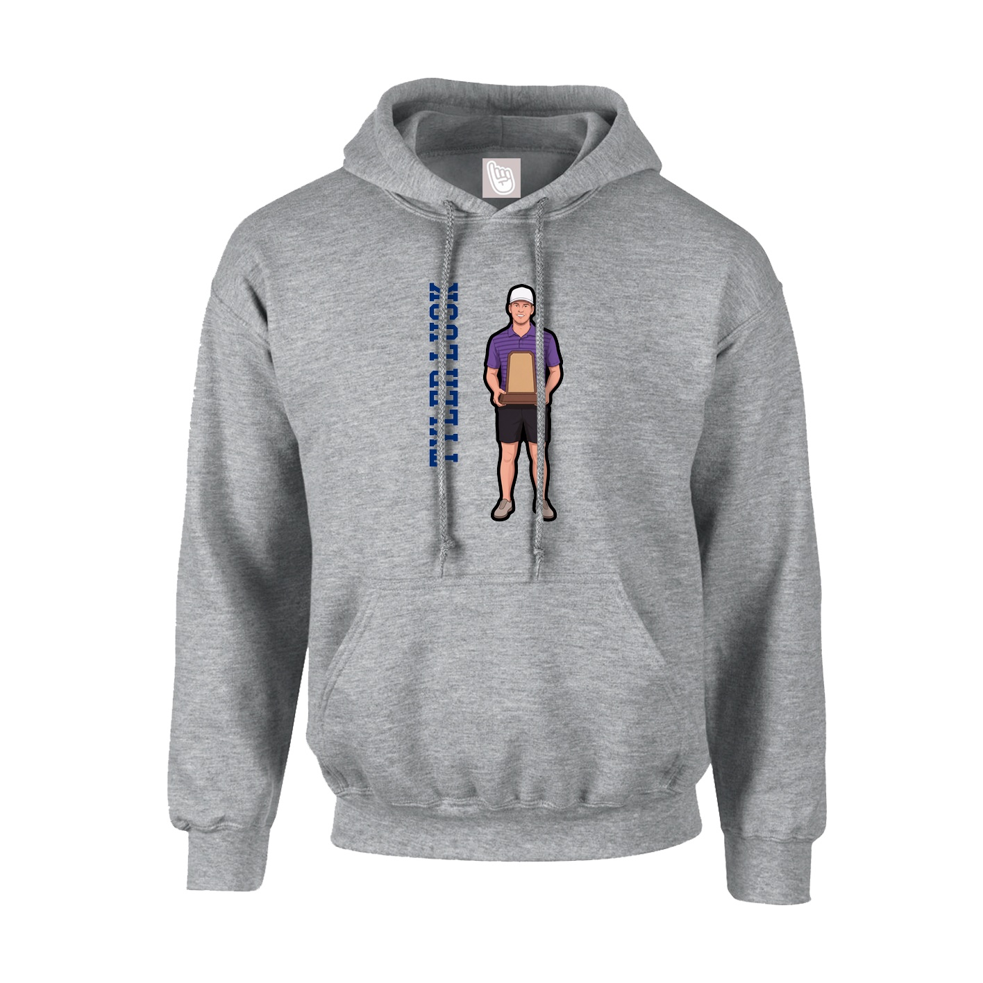 Youth Hoodie — Name Vertical in Grey