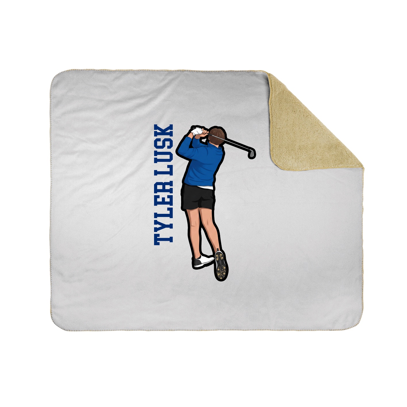 Throw Blanket — Name Vertical in White