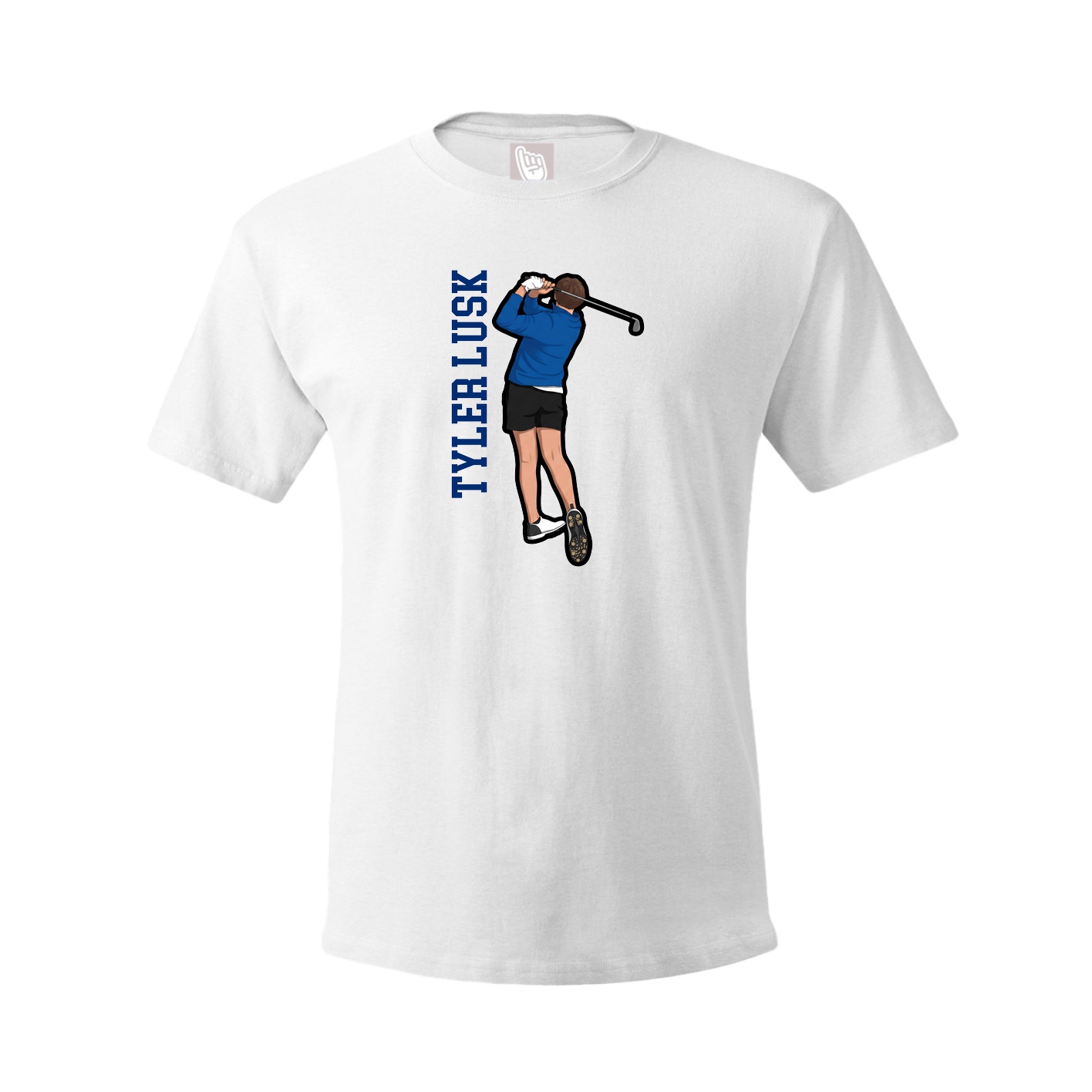 Youth Tee — Name Vertical in White