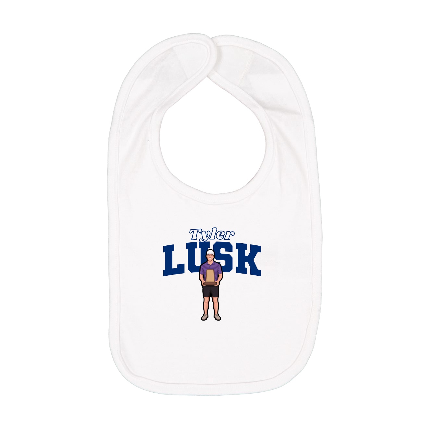 Infant Bib — Name Arch in White
