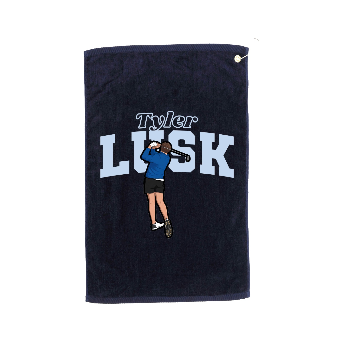 Golf Towel — Name Arch in Navy
