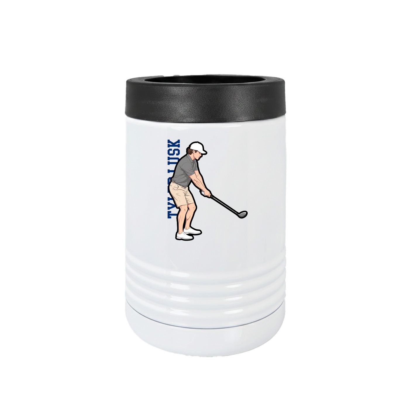 Beverage Holder — Name Vertical in White