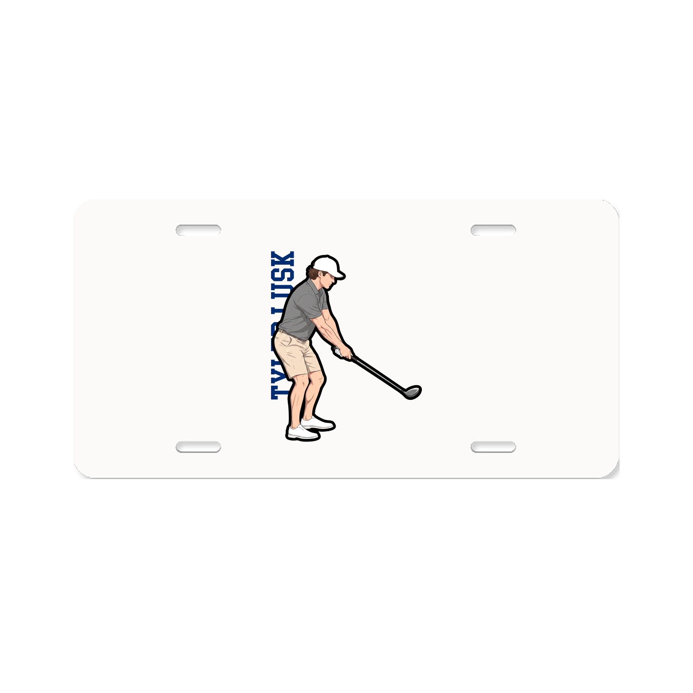 License Plate — Name Vertical in Classic