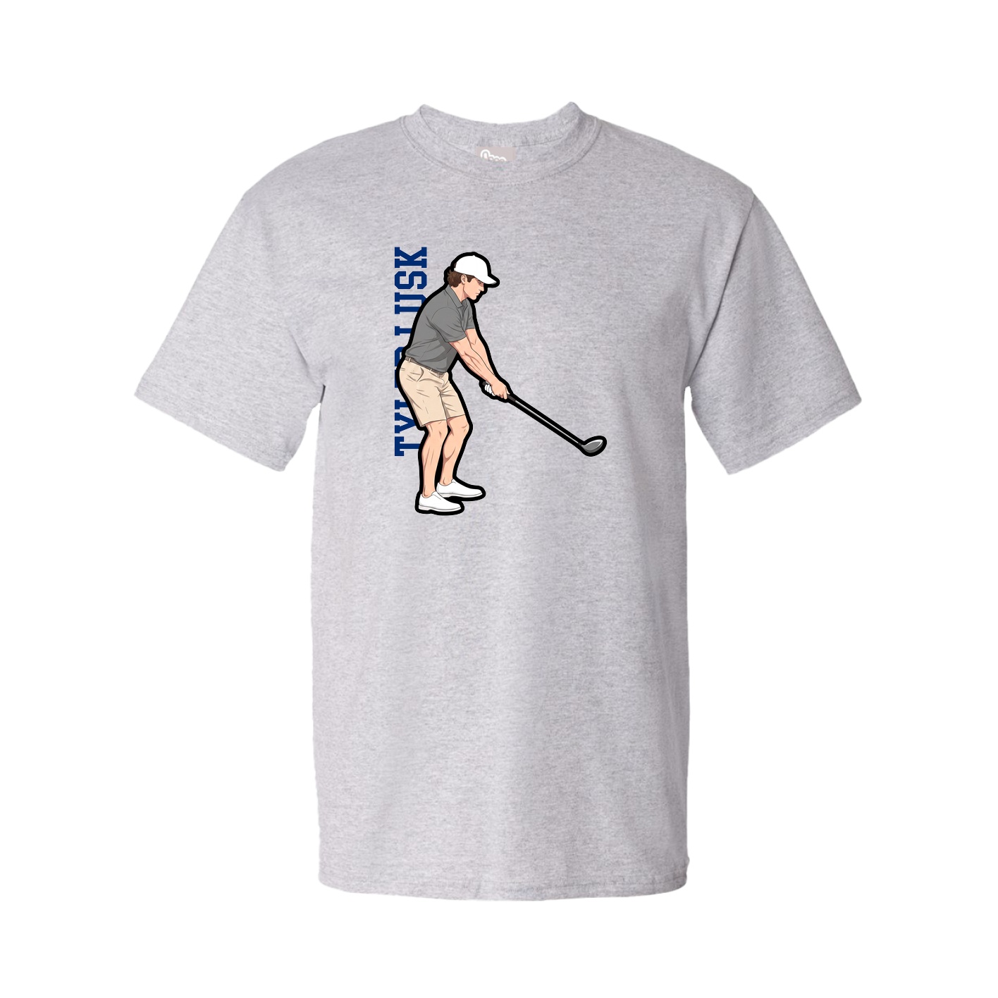 Youth Tee — Name Vertical in Grey