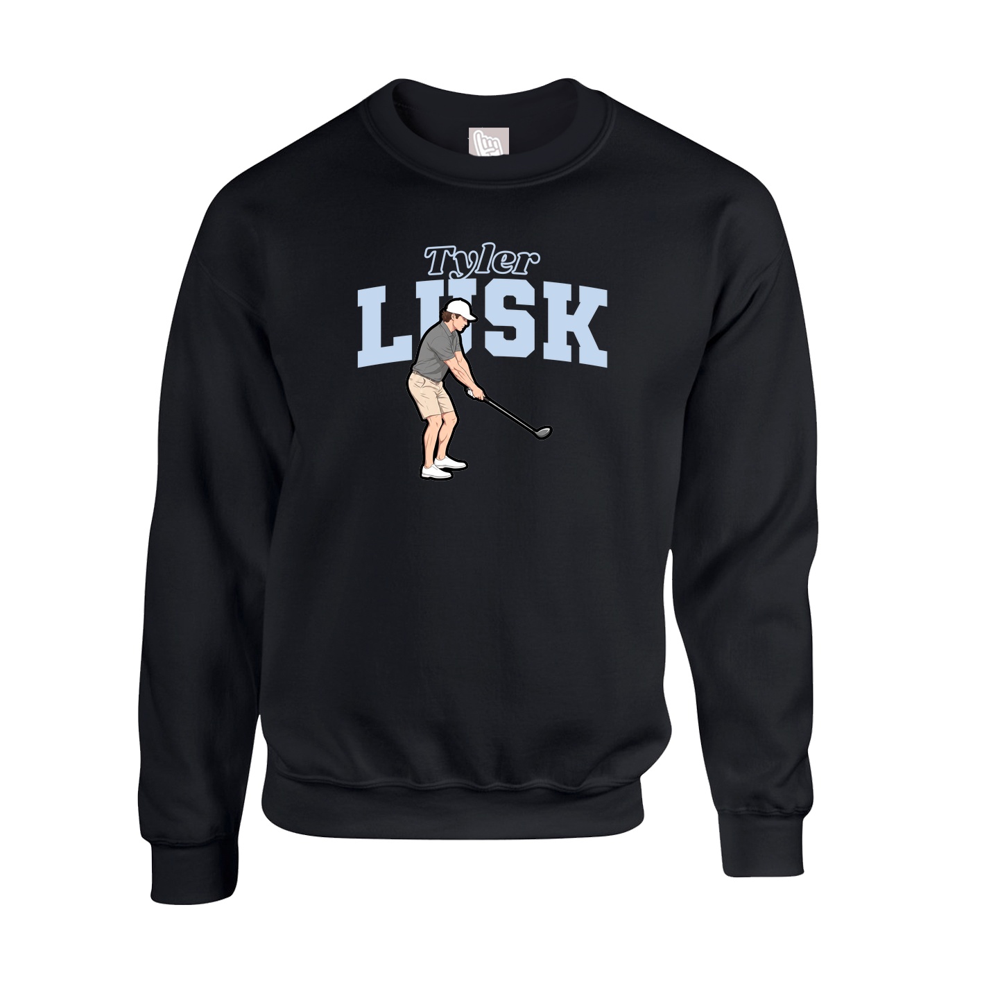 Fleece Crew — Name Arch in Black