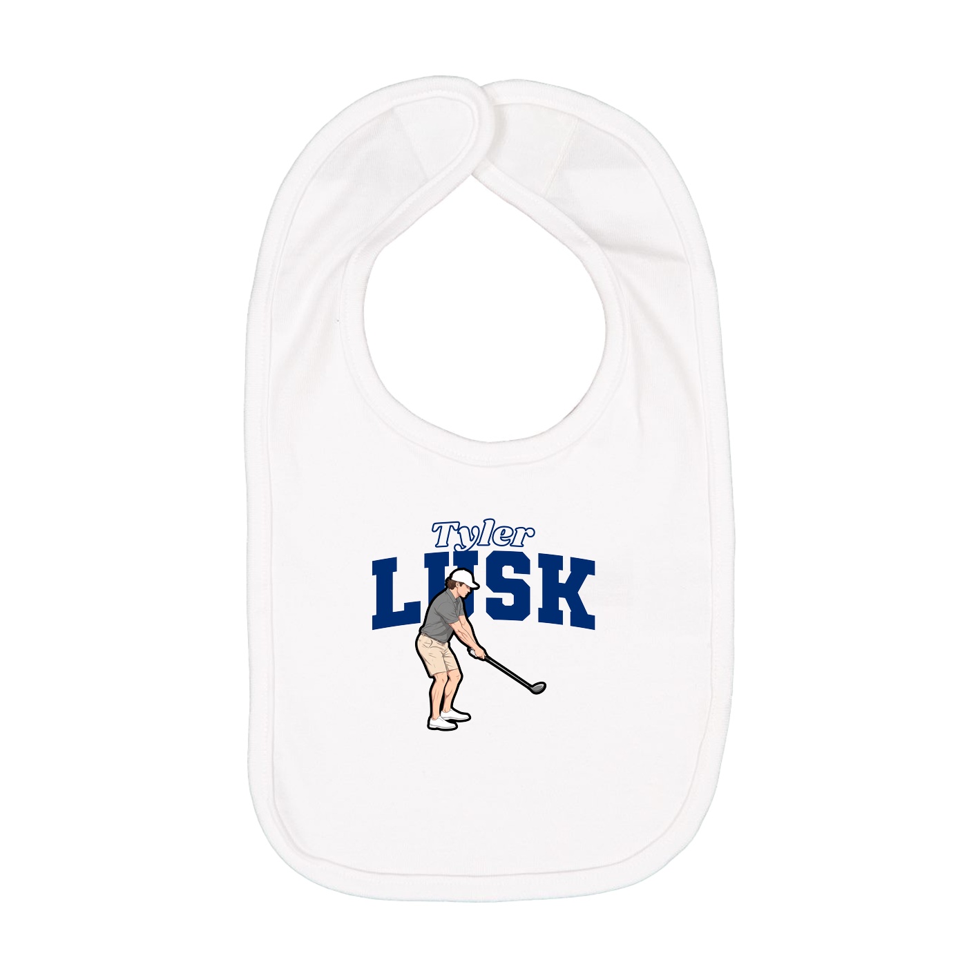 Infant Bib — Name Arch in White