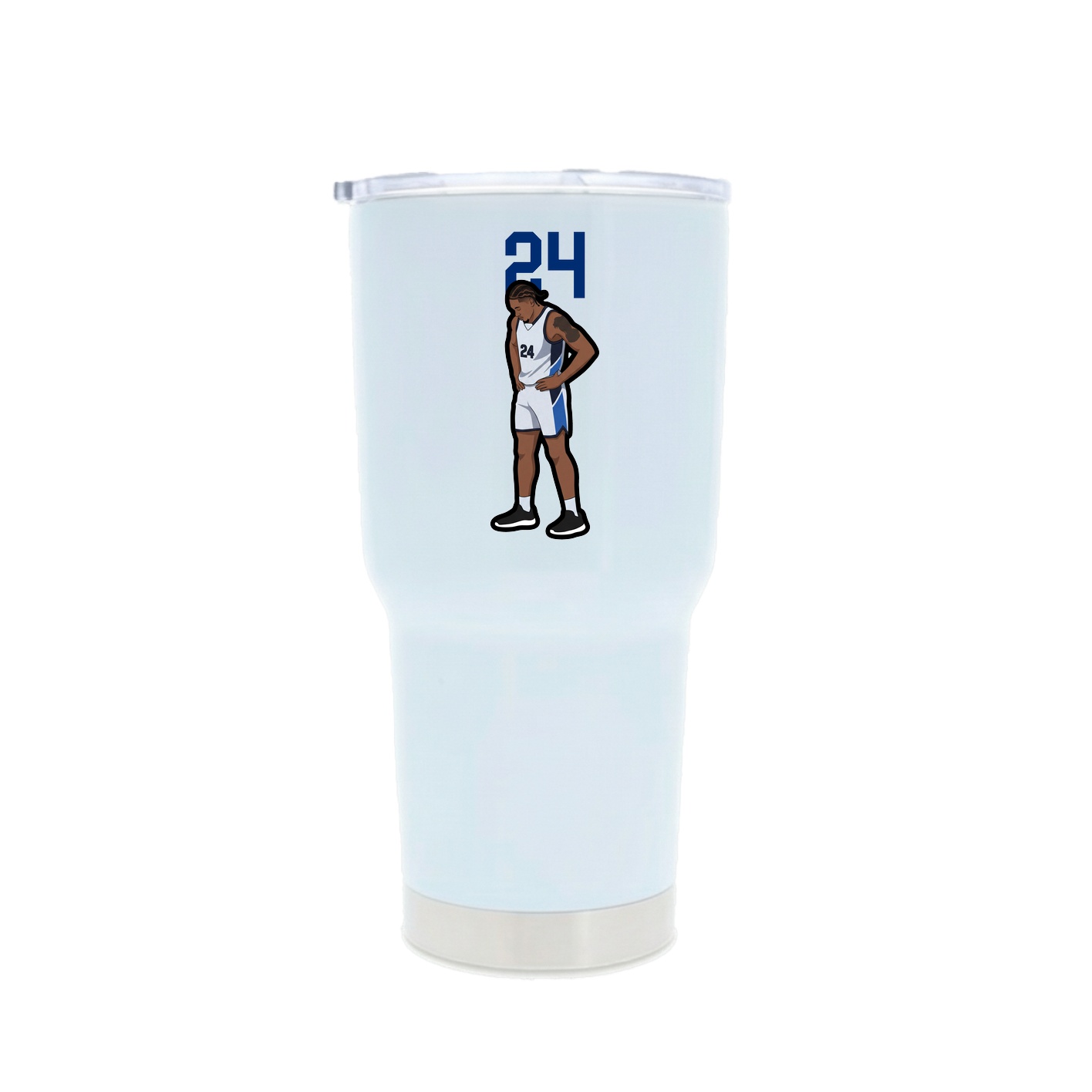 30oz Stainless Steel Tumbler — Number Top in White