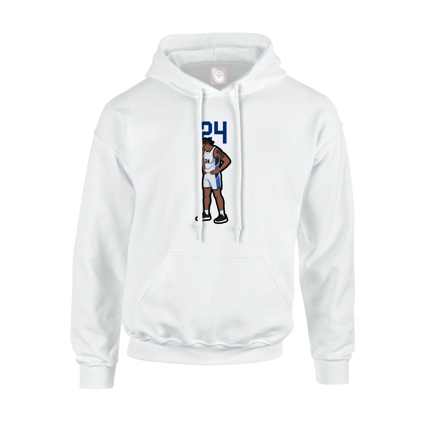 Hoodie — Number Top in White