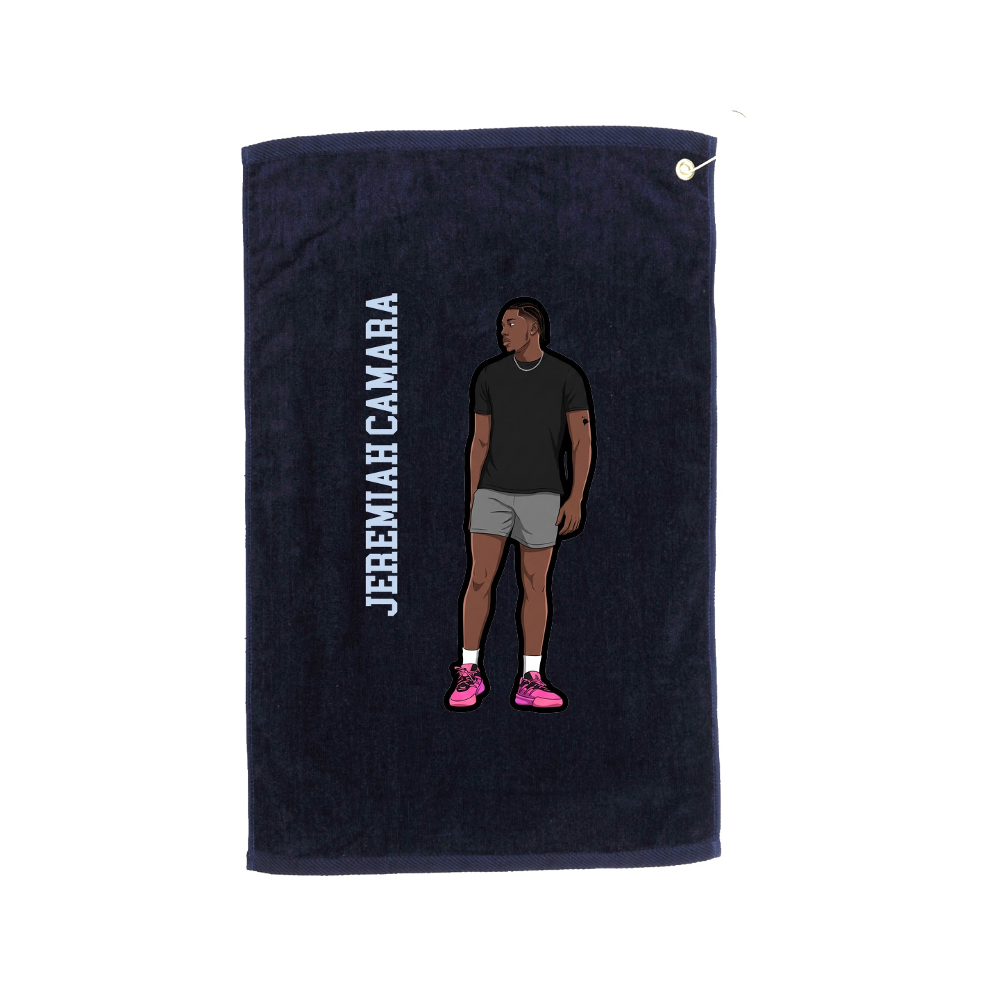 Golf Towel — Name Vertical in Navy