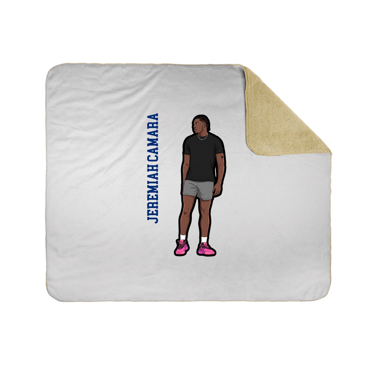 Throw Blanket — Name Vertical in White
