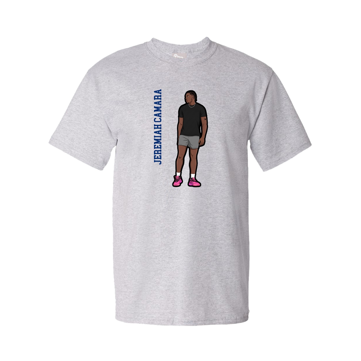 Tee — Name Vertical in Grey