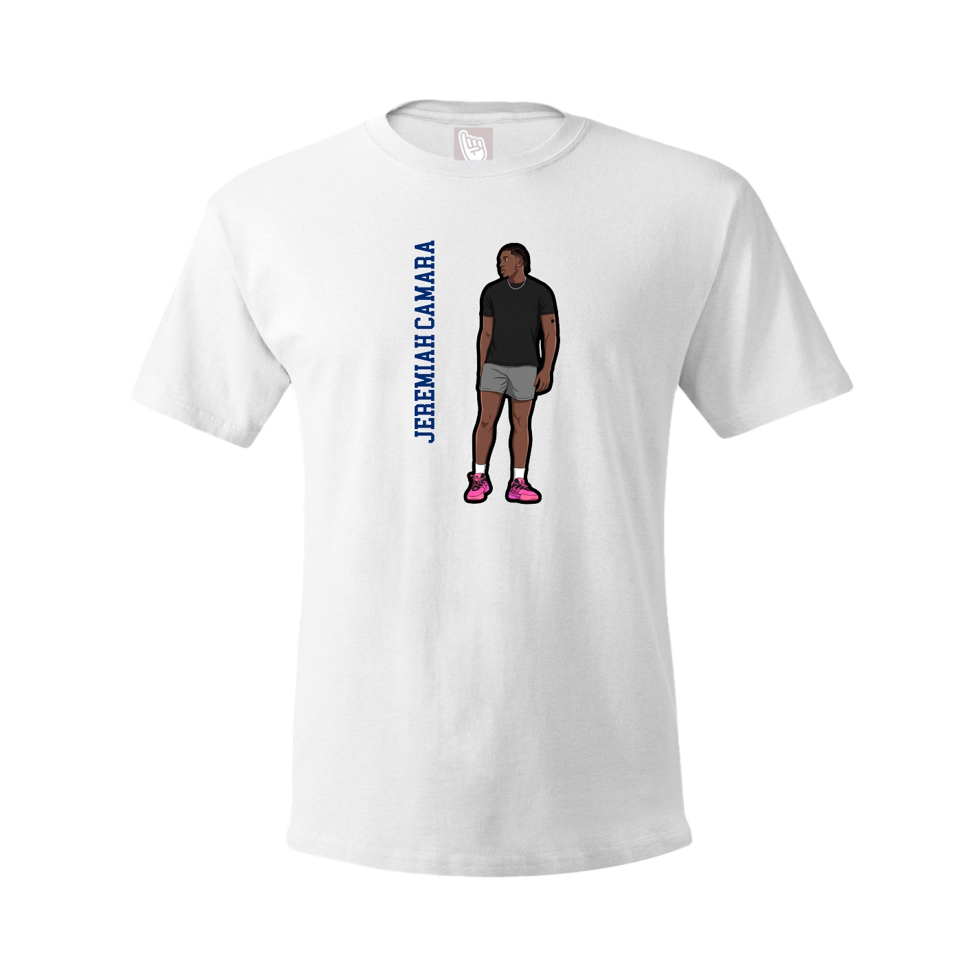 Youth Tee — Name Vertical in White