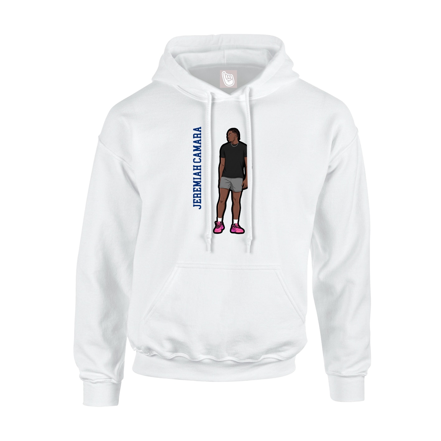 Youth Hoodie — Name Vertical in White