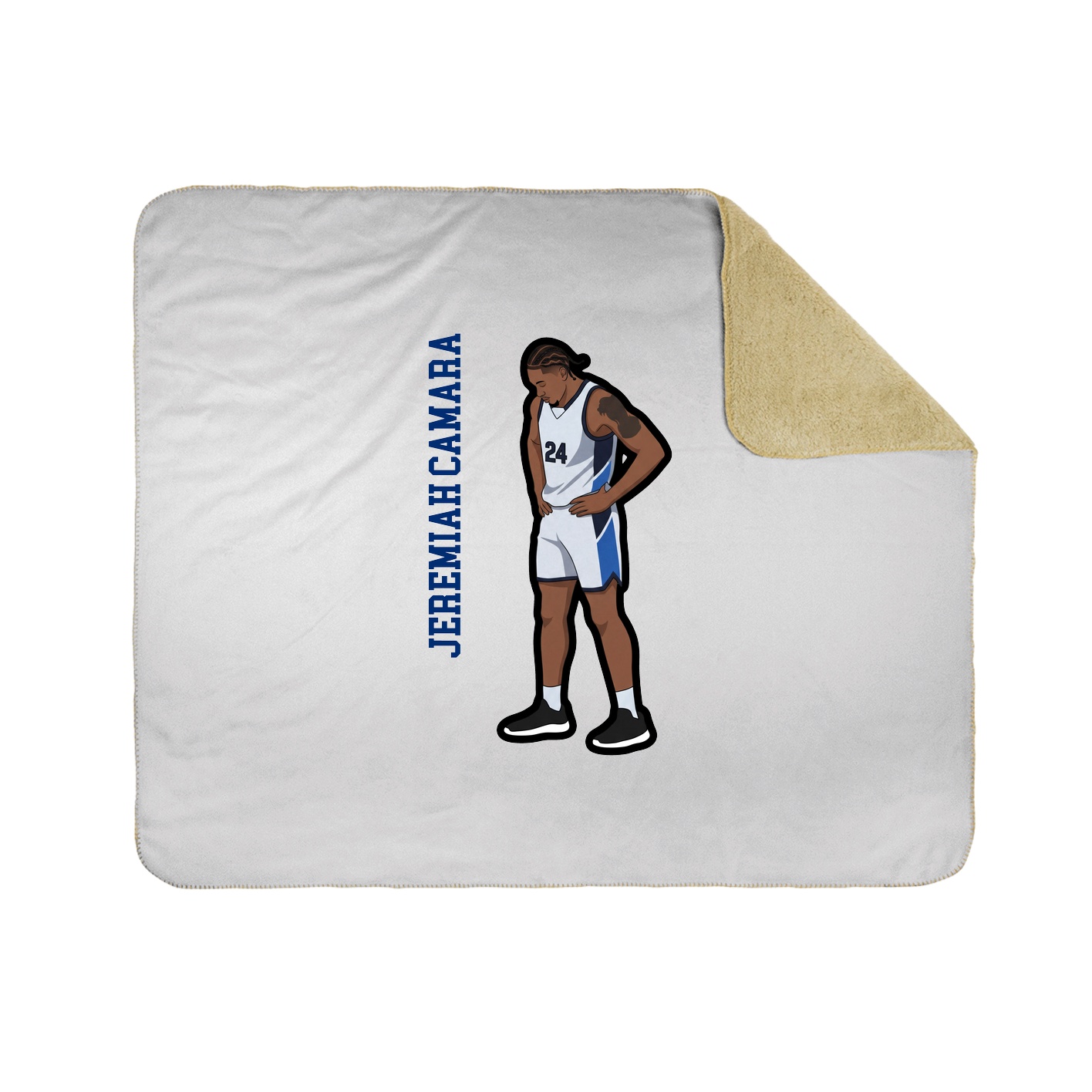 Throw Blanket — Name Vertical in White