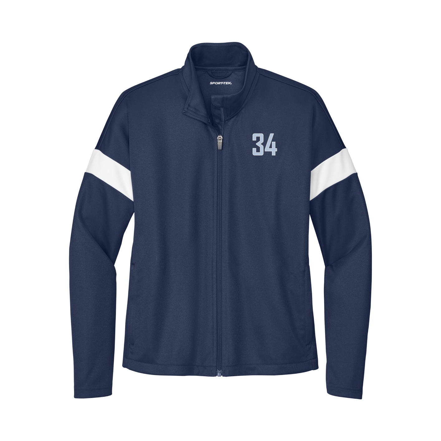 Womens Team Travel Full-Zip Jacket — Front Shirsy in Navy/White