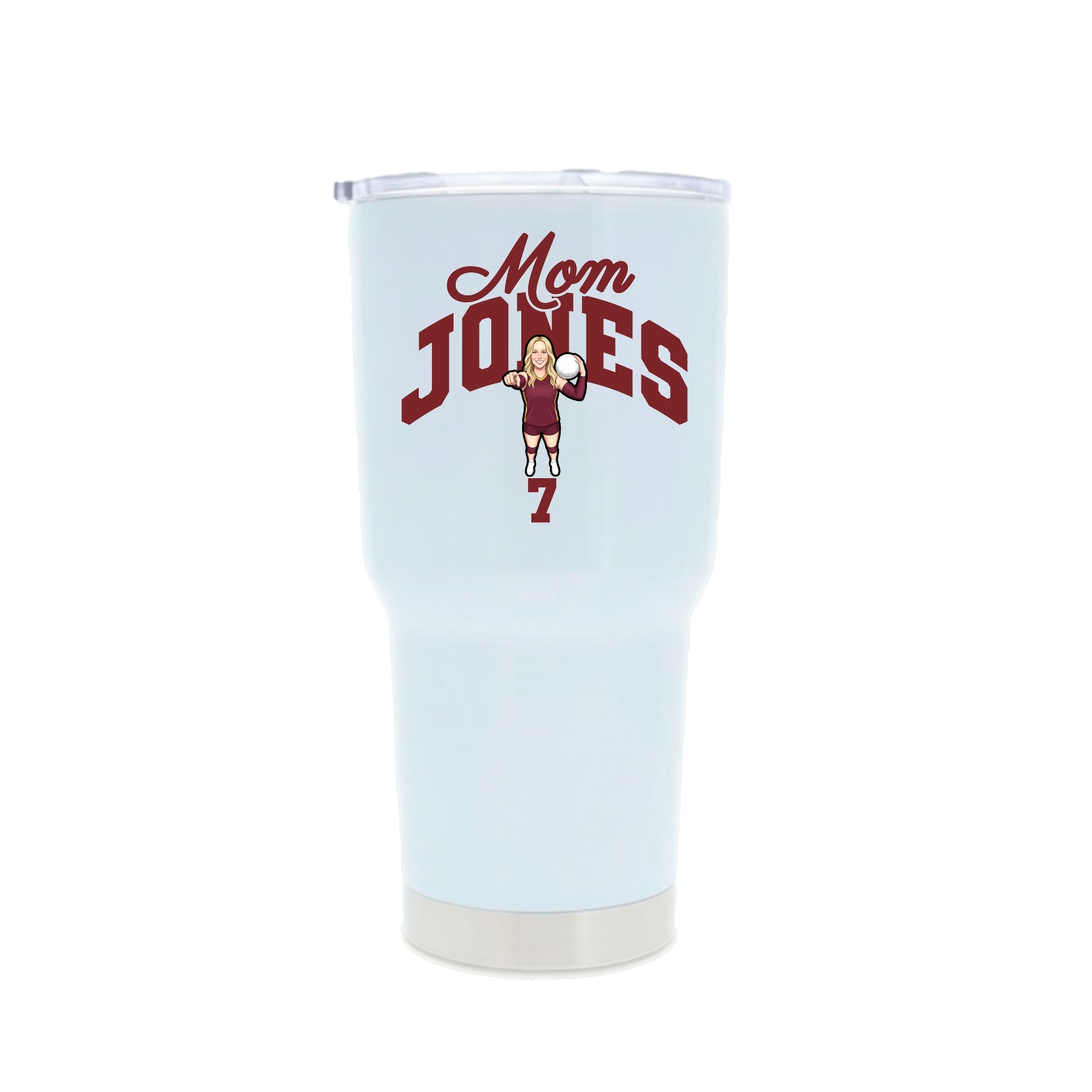30oz Stainless Steel Tumbler — Mothers Day Arch in White