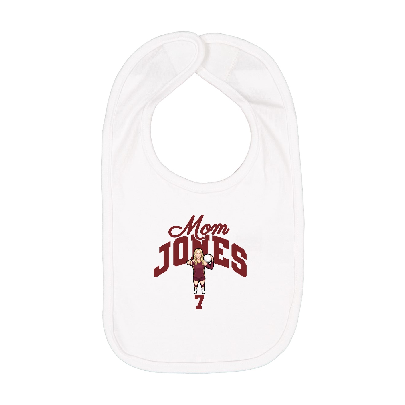 Infant Bib — Mothers Day Arch in White