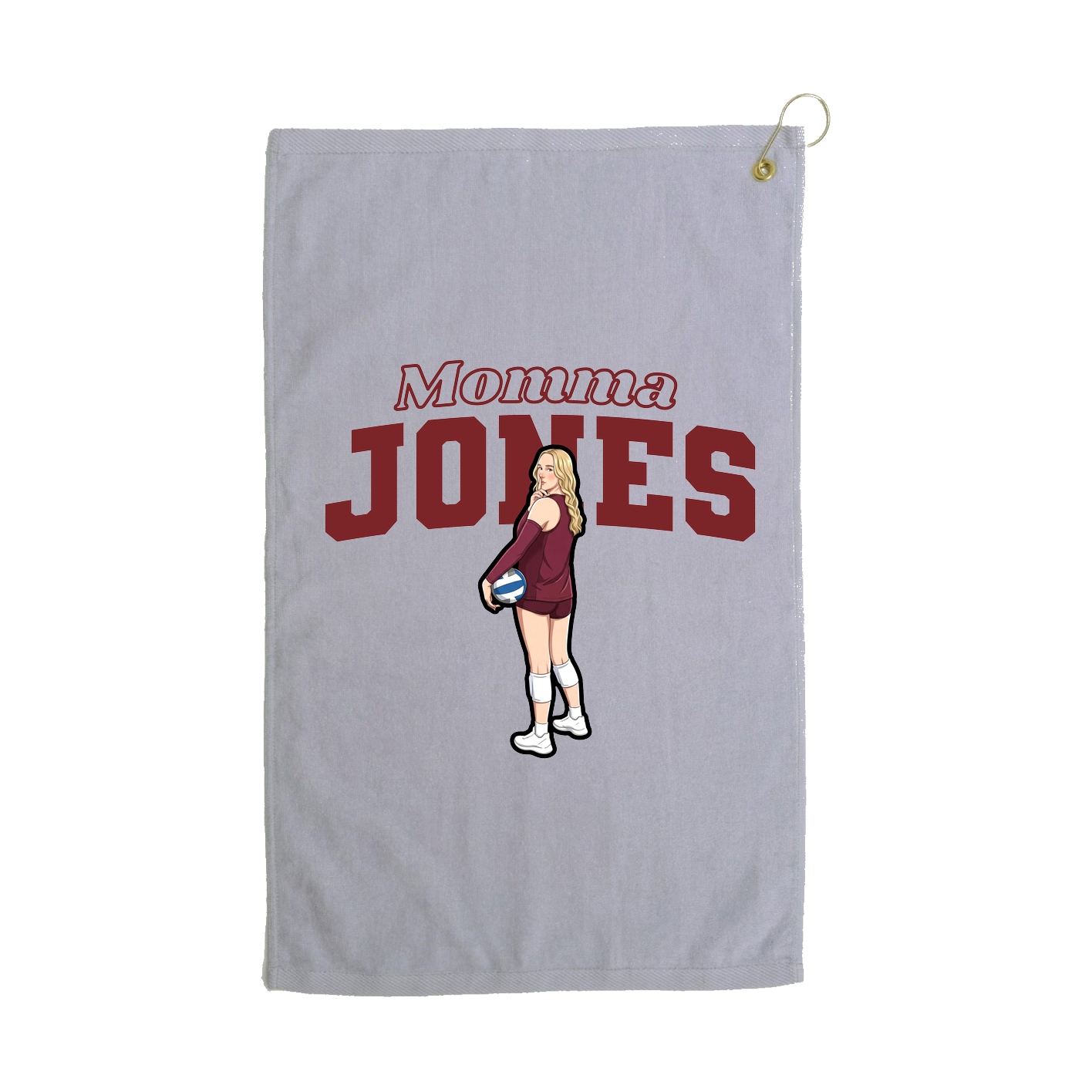 Golf Towel — Mothers Day Block in Grey