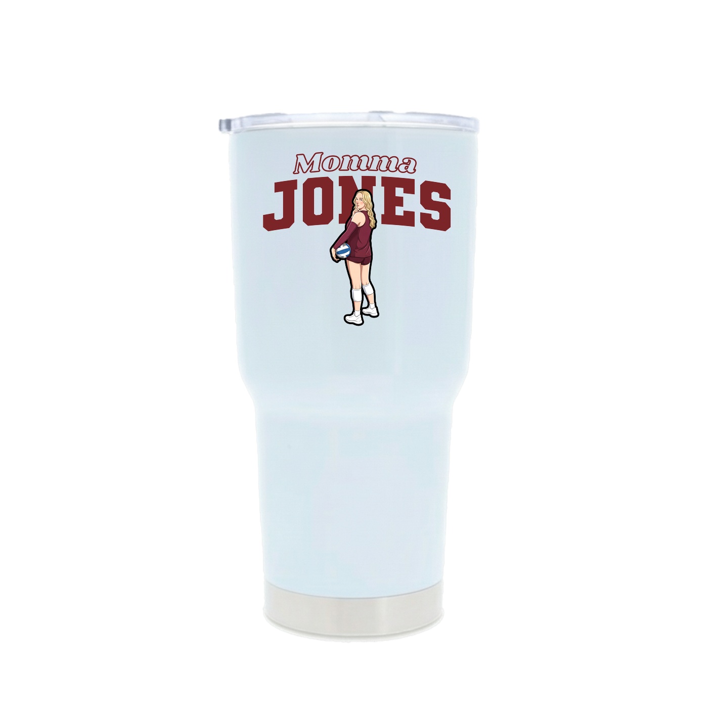 30oz Stainless Steel Tumbler — Mothers Day Block in White