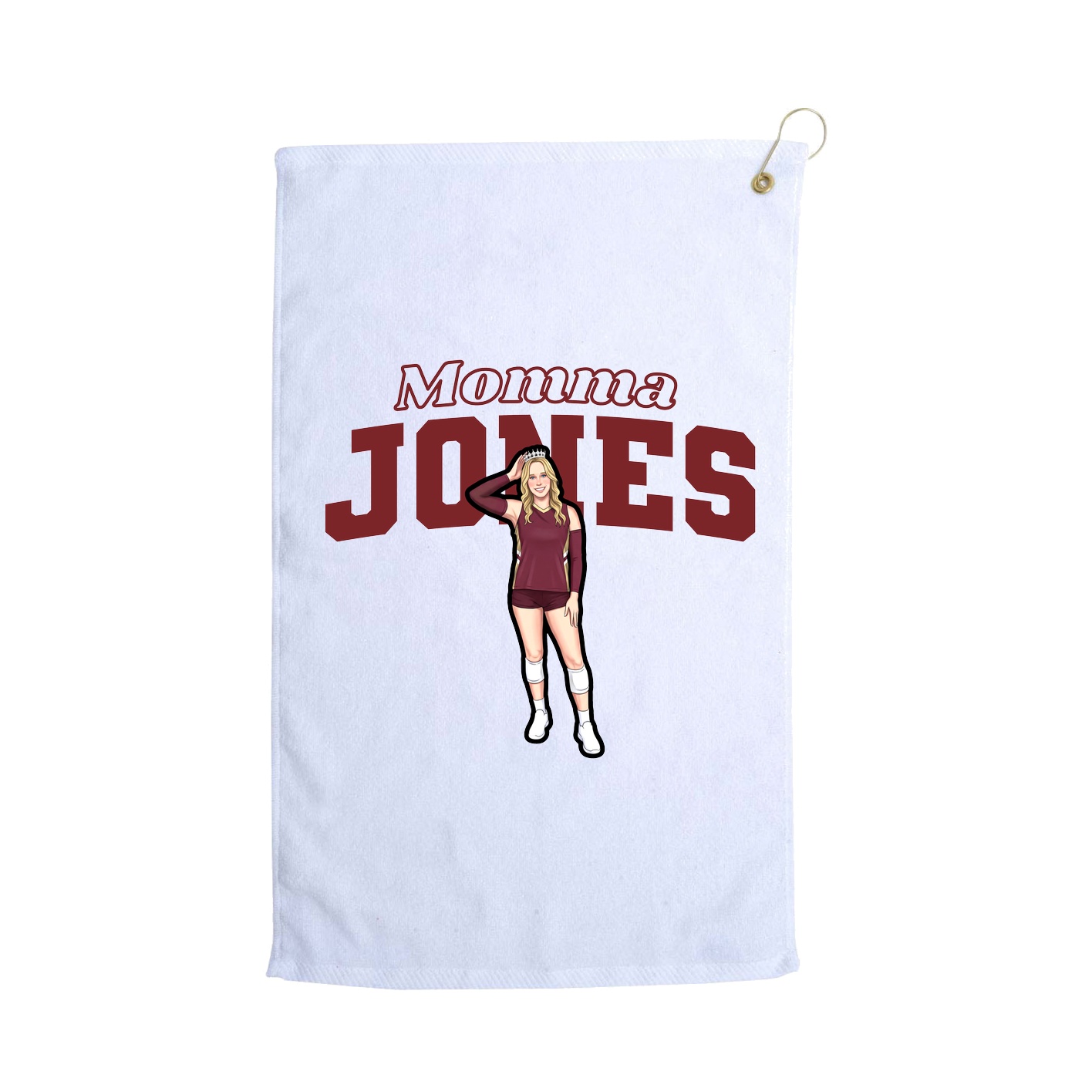 Golf Towel — Mothers Day Block in White