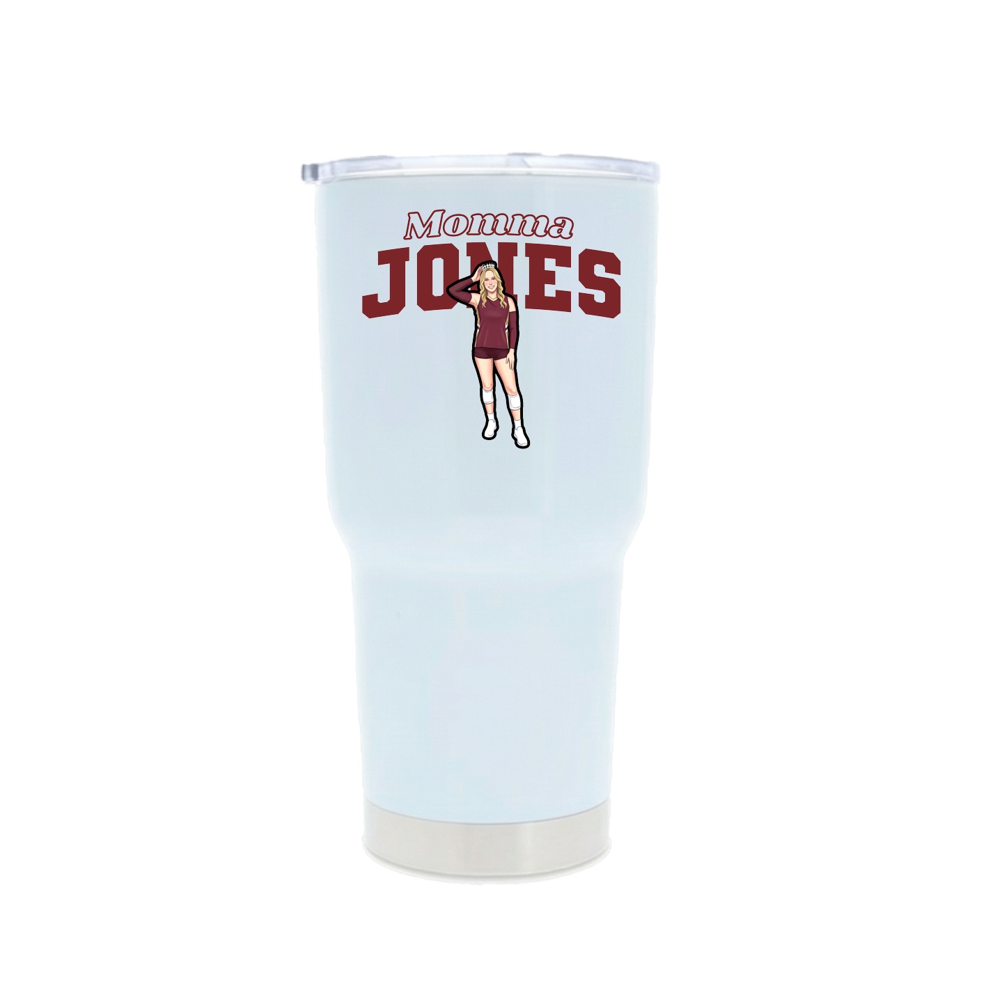 30oz Stainless Steel Tumbler — Mothers Day Block in White