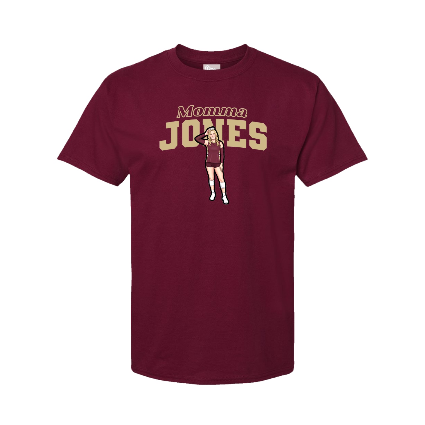 Youth Tee — Mothers Day Block in Cardinal
