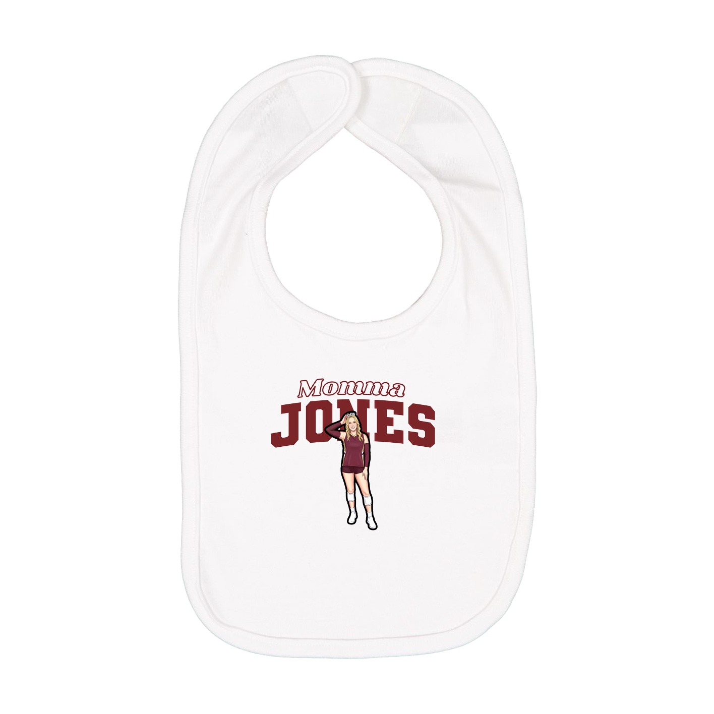 Infant Bib — Mothers Day Block in White