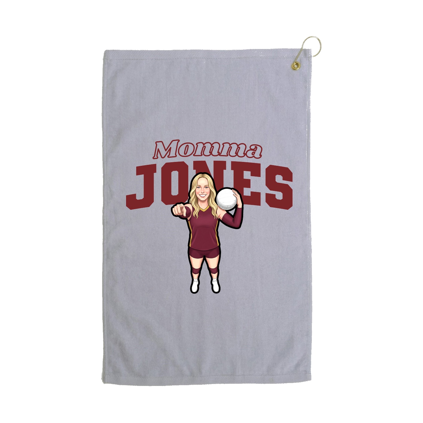 Golf Towel — Mothers Day Block in Grey