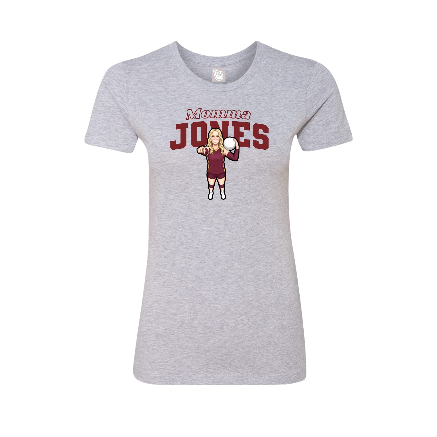 Womens Tee — Mothers Day Block in Grey