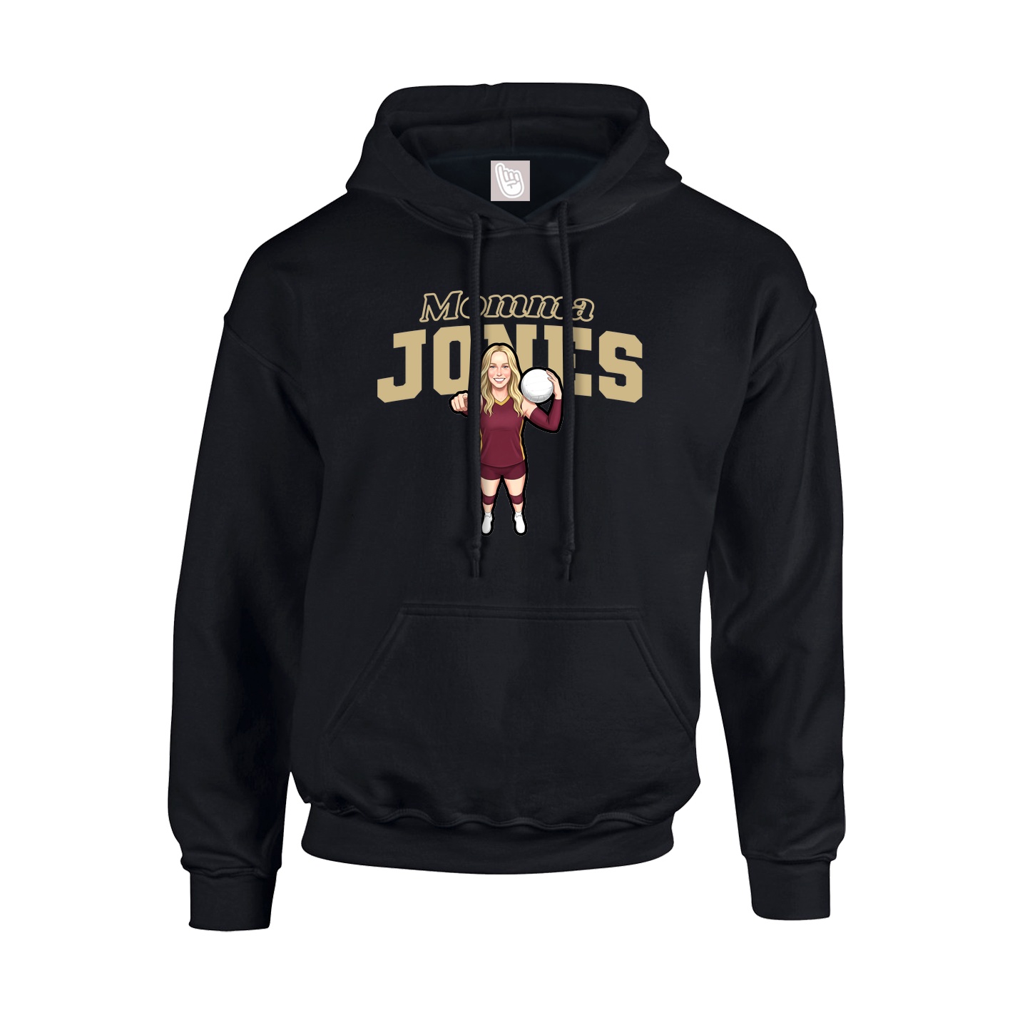 Youth Hoodie — Mothers Day Block in Black