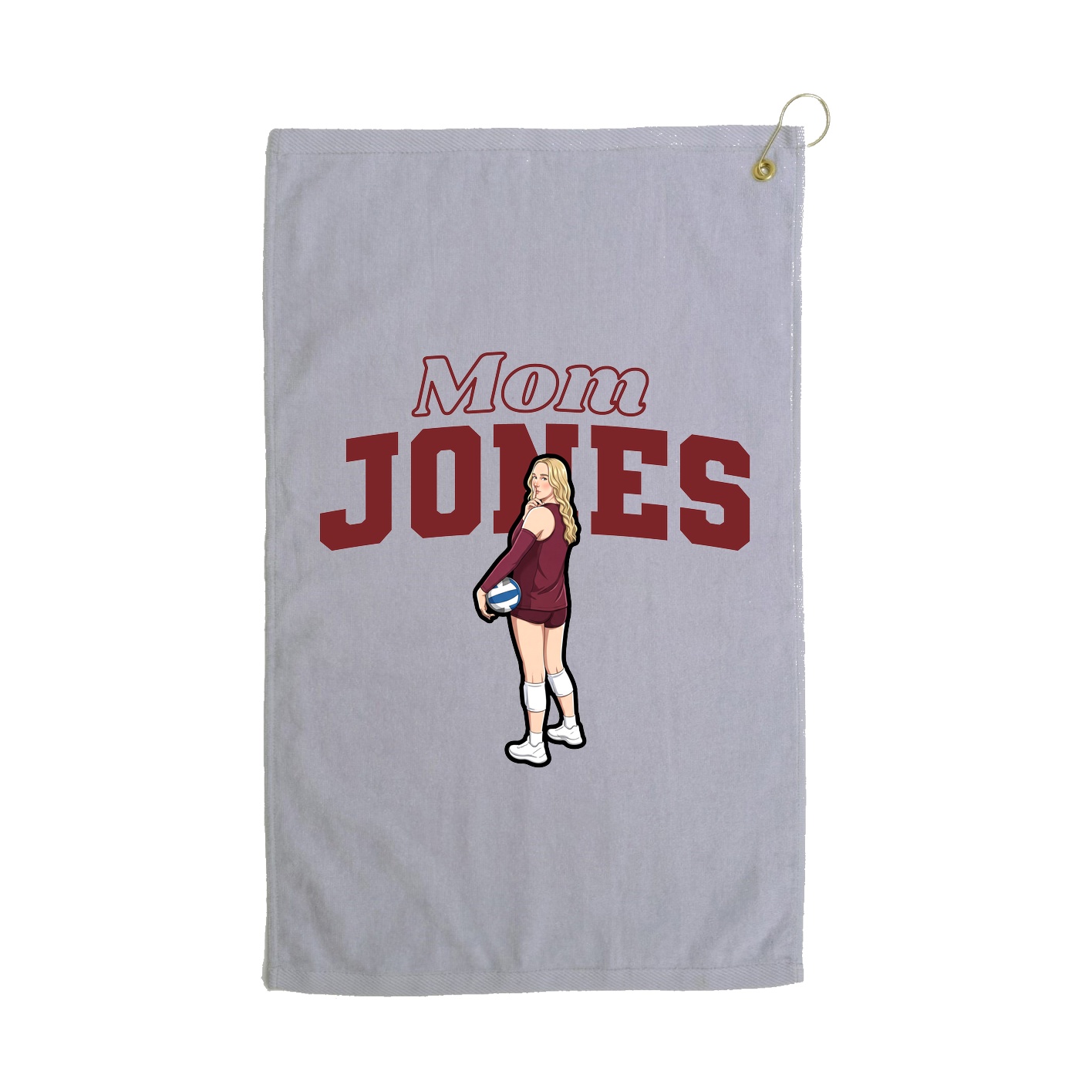 Golf Towel — Mothers Day Block in Grey