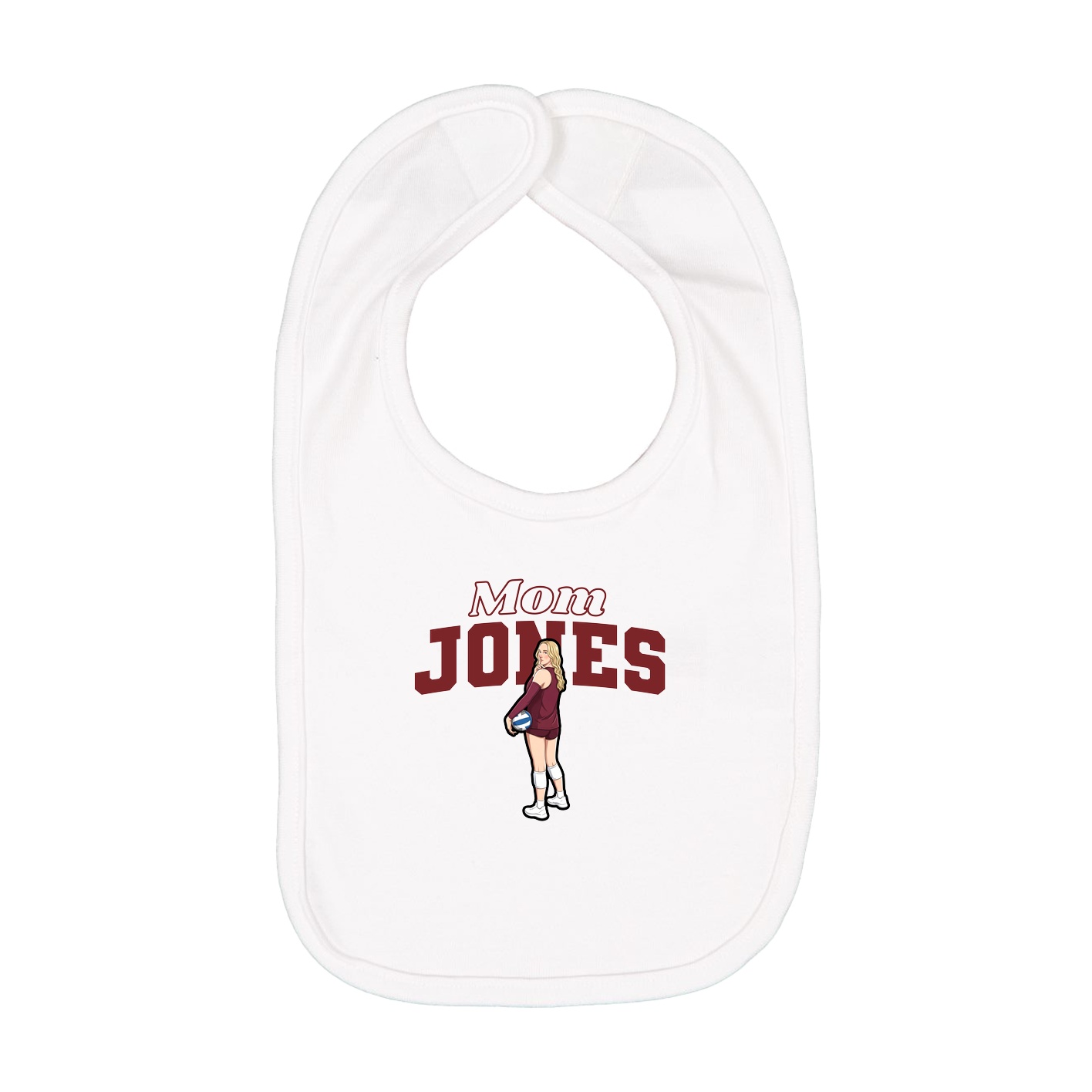 Infant Bib — Mothers Day Block in White