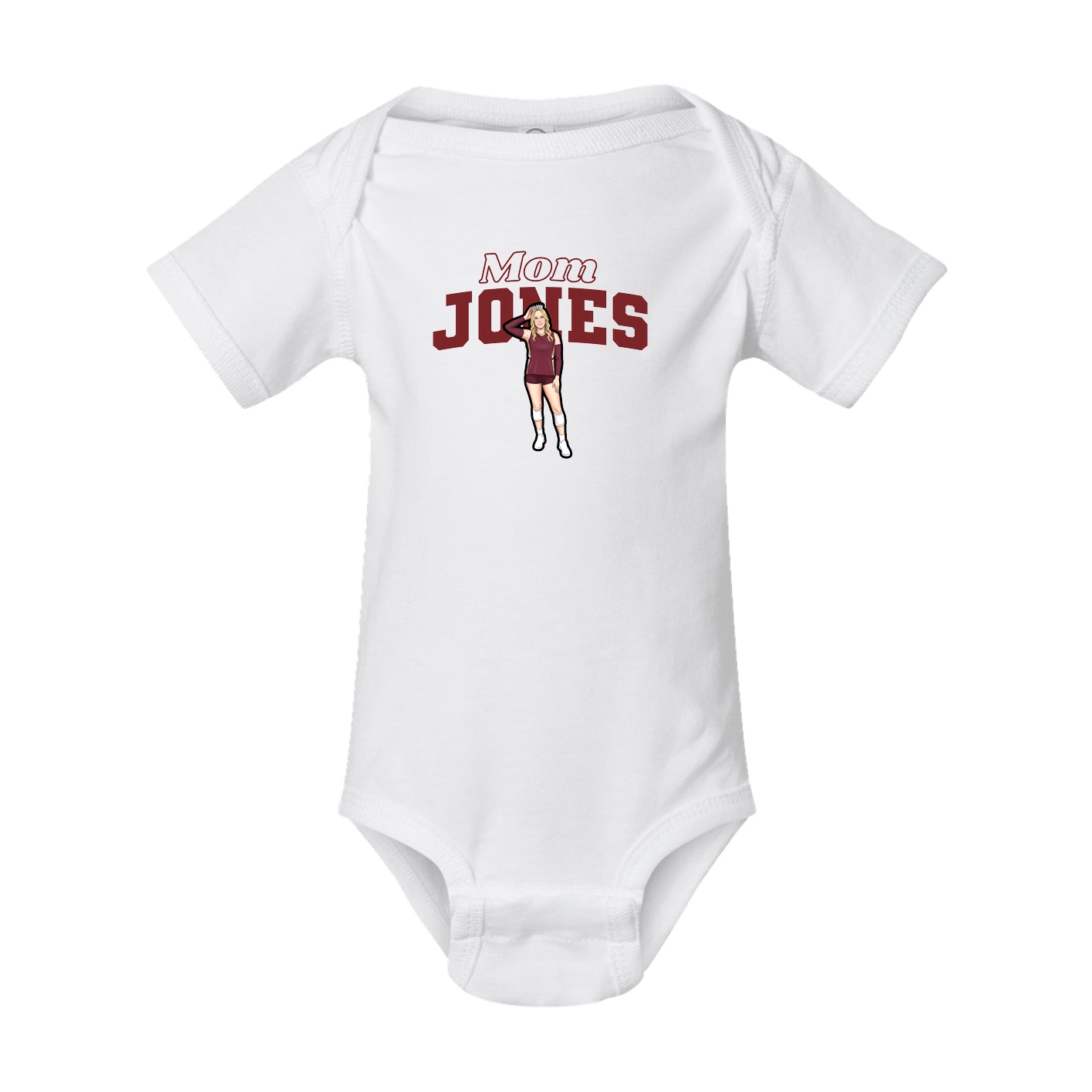 Baby Onesie — Mothers Day Block in White