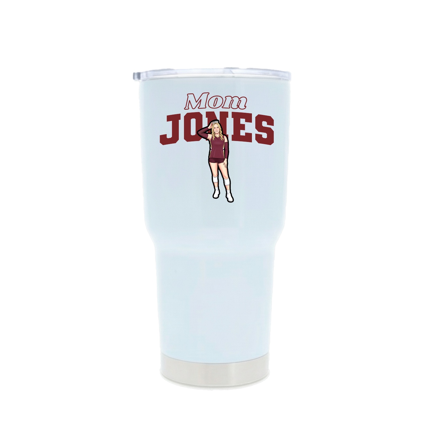 30oz Stainless Steel Tumbler — Mothers Day Block in White