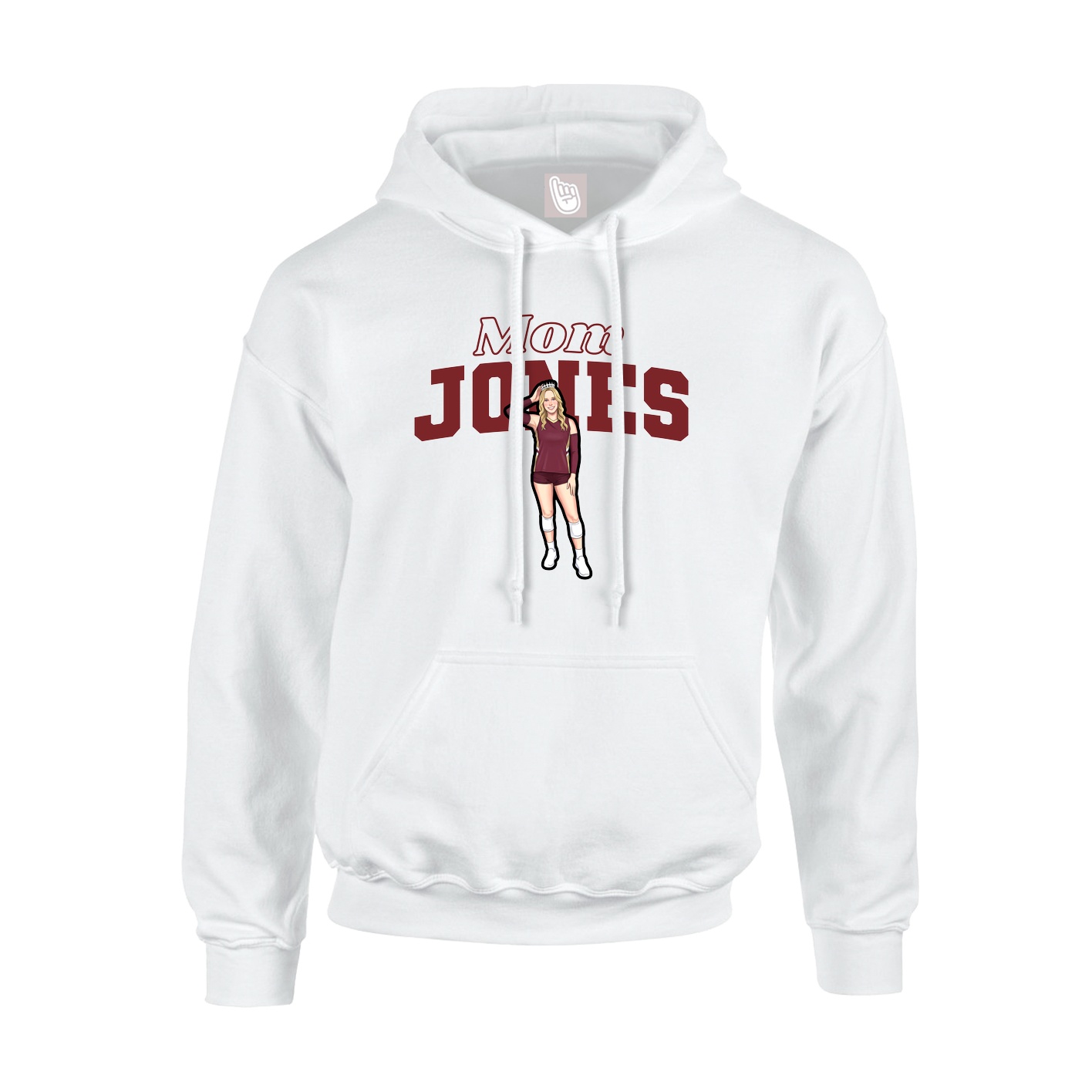Youth Hoodie — Mothers Day Block in White