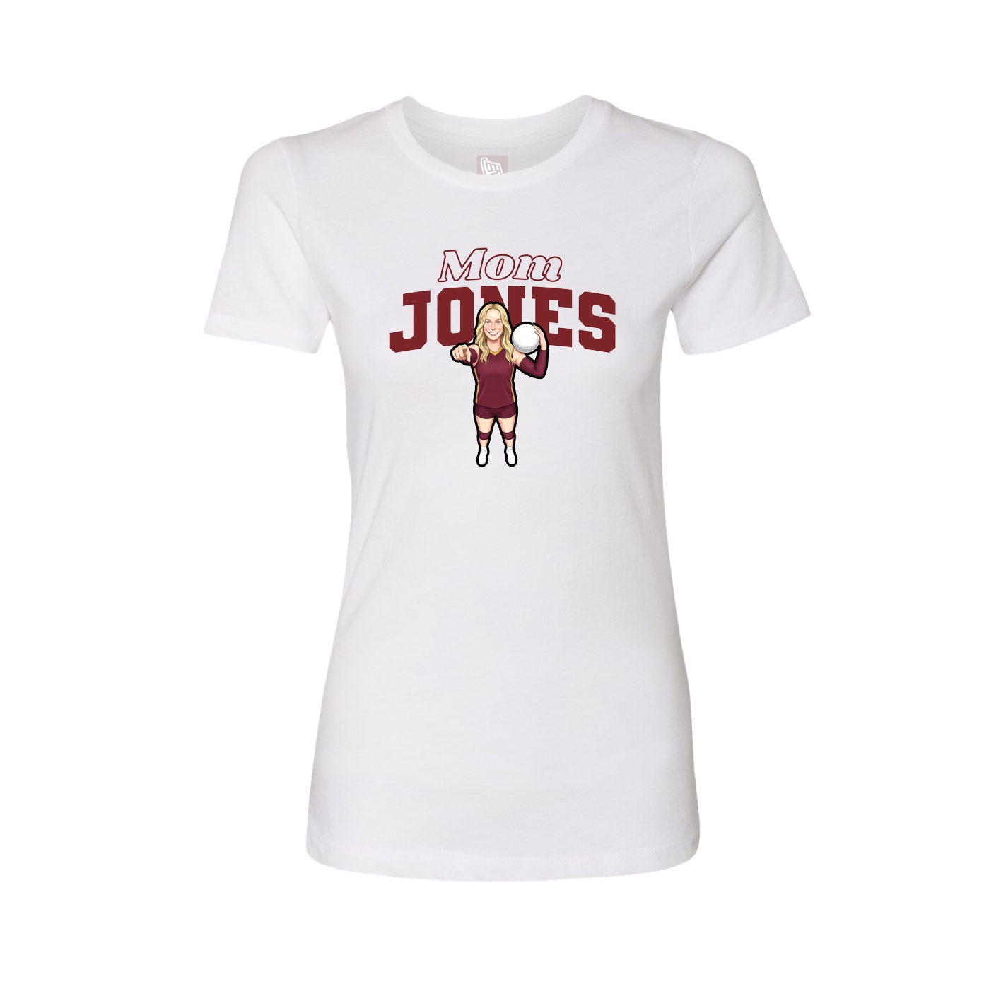 Womens Tee — Mothers Day Block in White