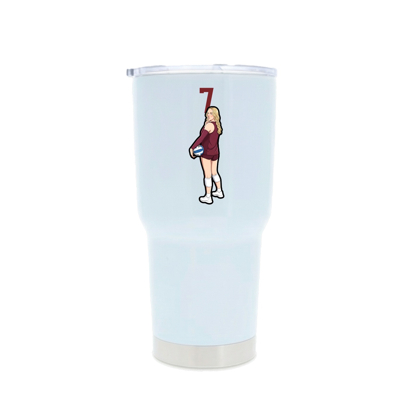 30oz Stainless Steel Tumbler — Number Top in White